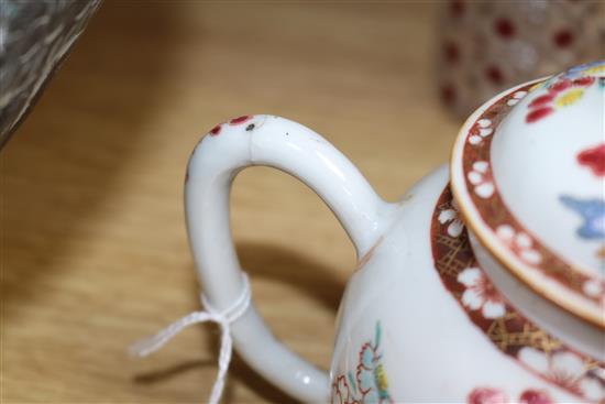 An 18th century Chinese famille rose teapot height 13cm